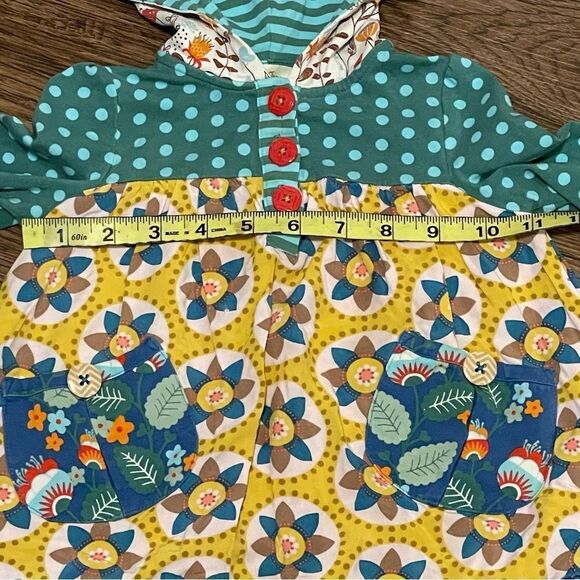 Matilda Jane Baby Bear Hoodie Dress Floral Polkadot Ruffle Size 12-18 Months - Picture 8 of 12
